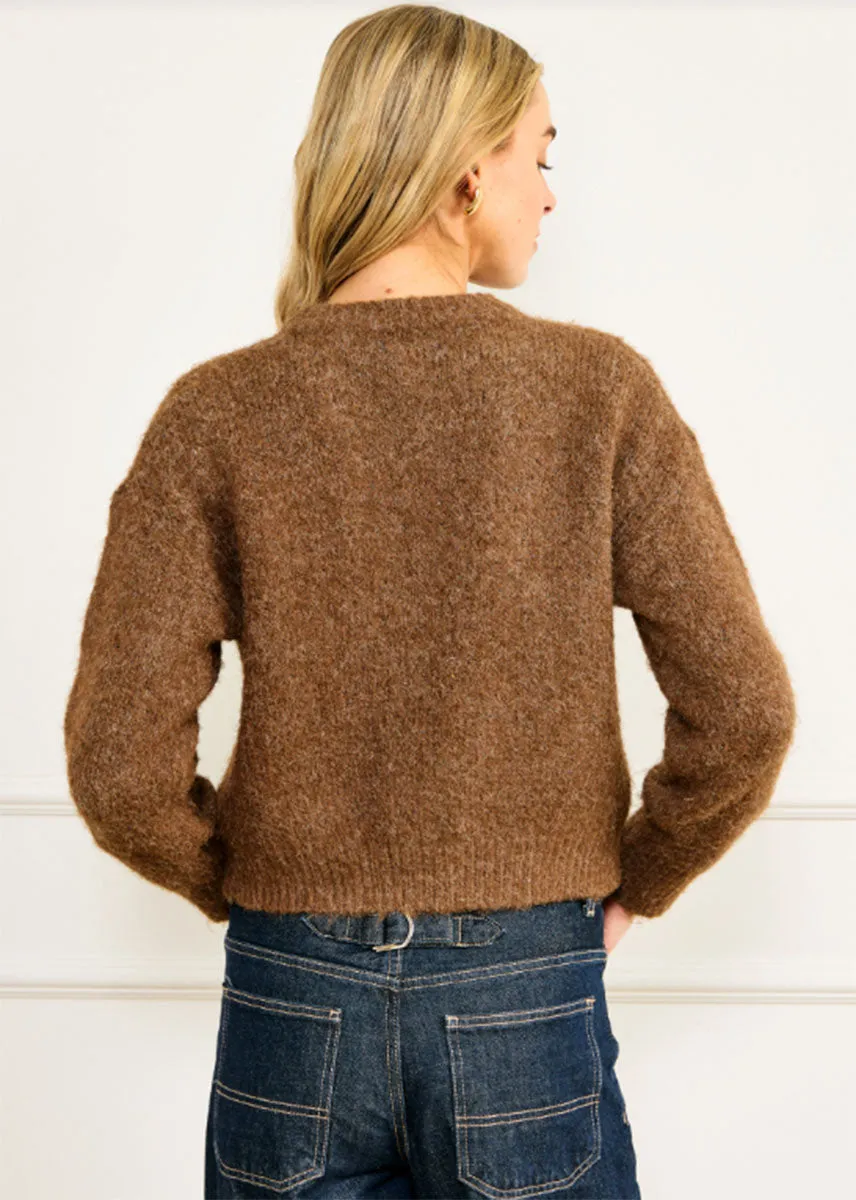 Casual Look Ventilated Underarm Morgan Cardigan - Brown