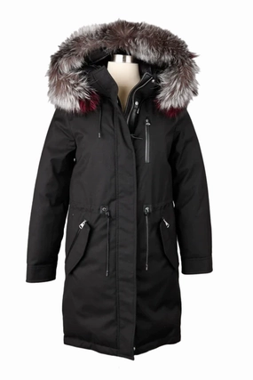 Fur Hooded Down Parka Breathable City Style