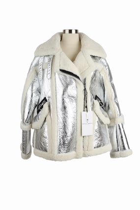 Metallic Down Shearling Coat Thermal Regulation System