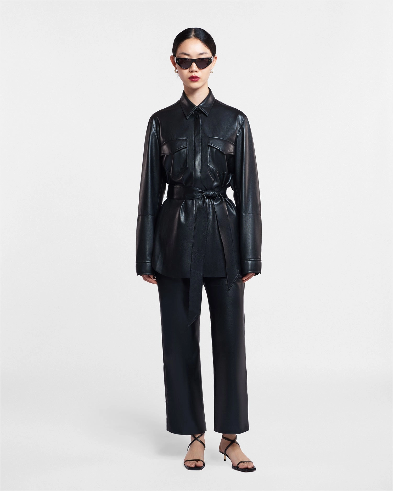 Tailored Style Wardrobe Essential Artha - Okobor? Alt-Leather Shirt - Black