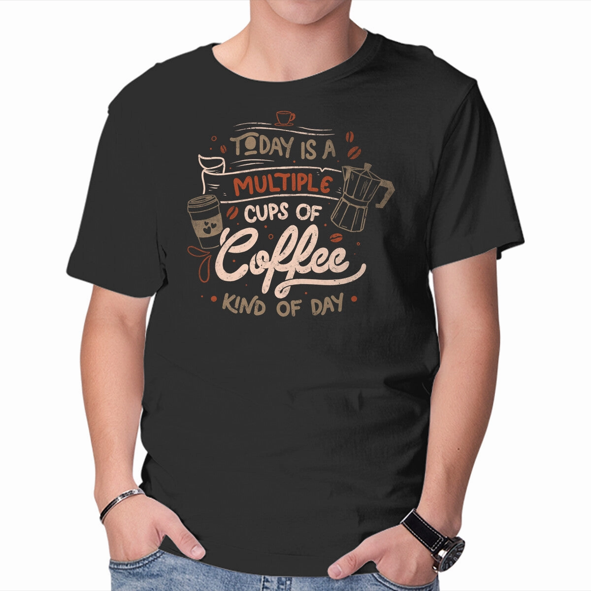 Multiple Cups Of Coffee Versatile Comfort Wear Collared formality