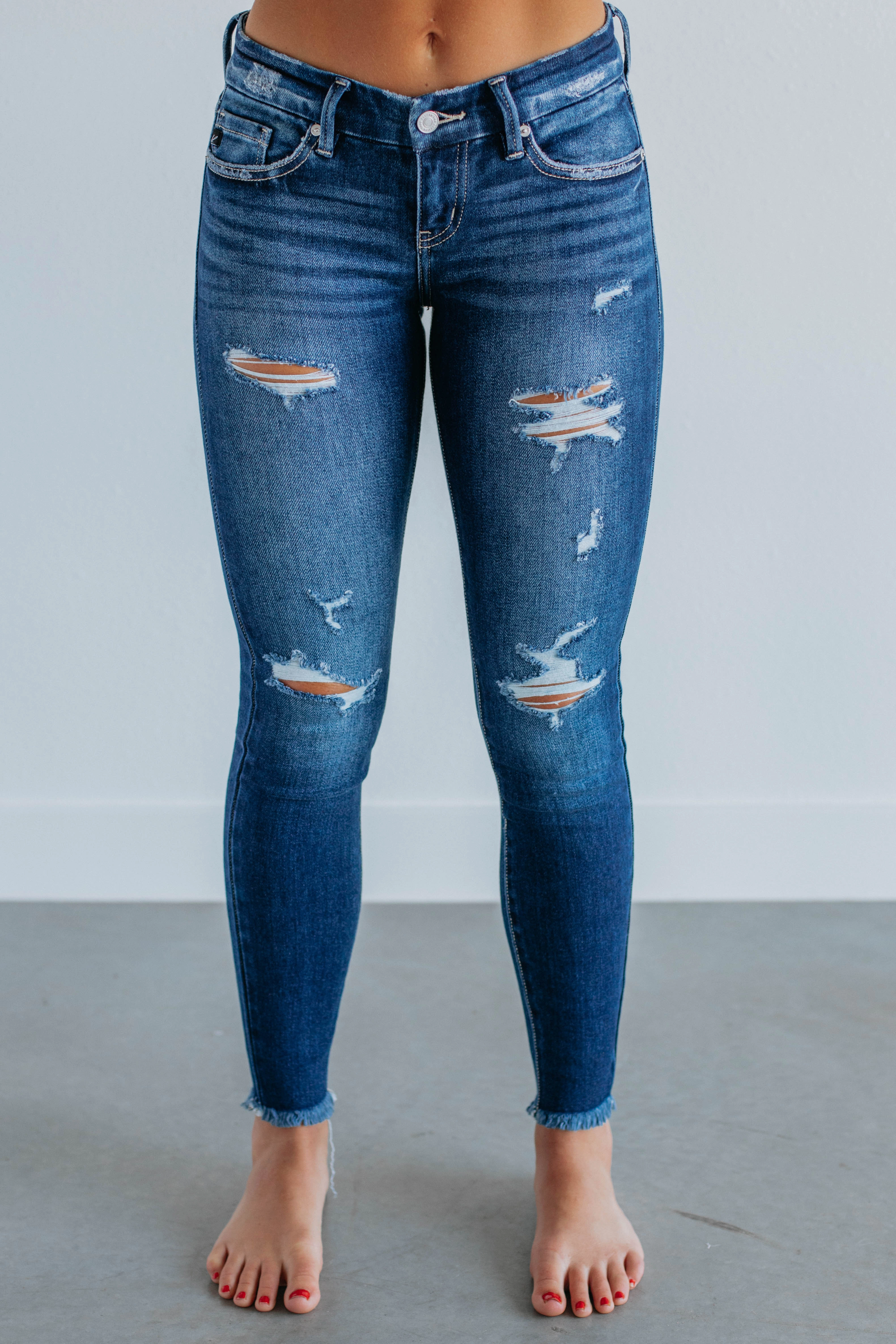 Minimalist Elegant Office Wear Modern Rainy Day Murrie KanCan Jeans - Dark Wash