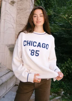 Winter Must-Have Knit Low Impact Production Chicago '85 Oversized Stripe Cuff Sweater - Cream