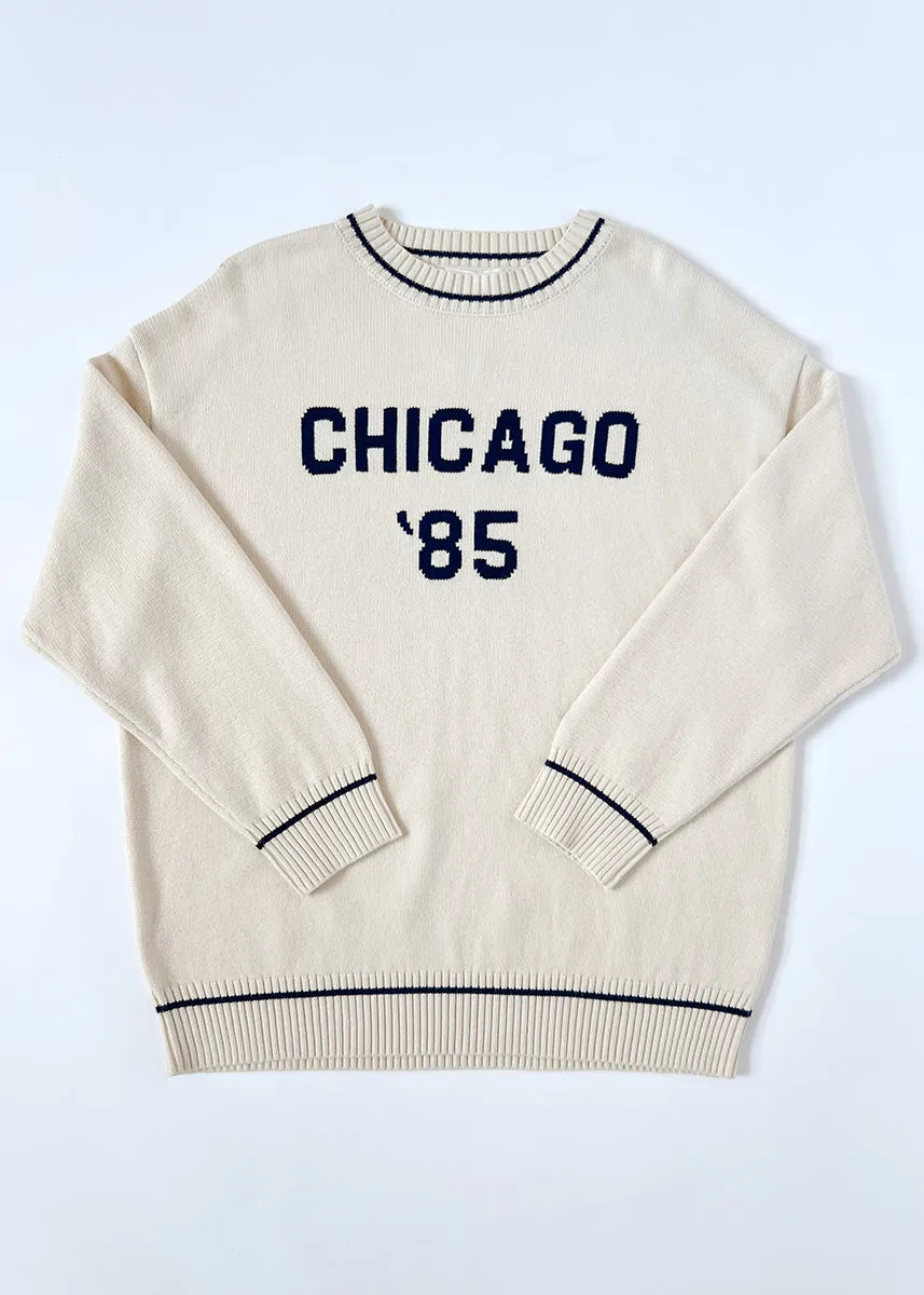 Chicago '85 Oversized Stripe Cuff Sweater - Cream Everyday Wear
