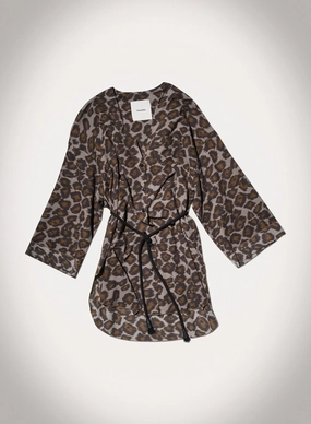 Nani - Printed Cotton Voile Top - Crayon Ocelot Petite Option