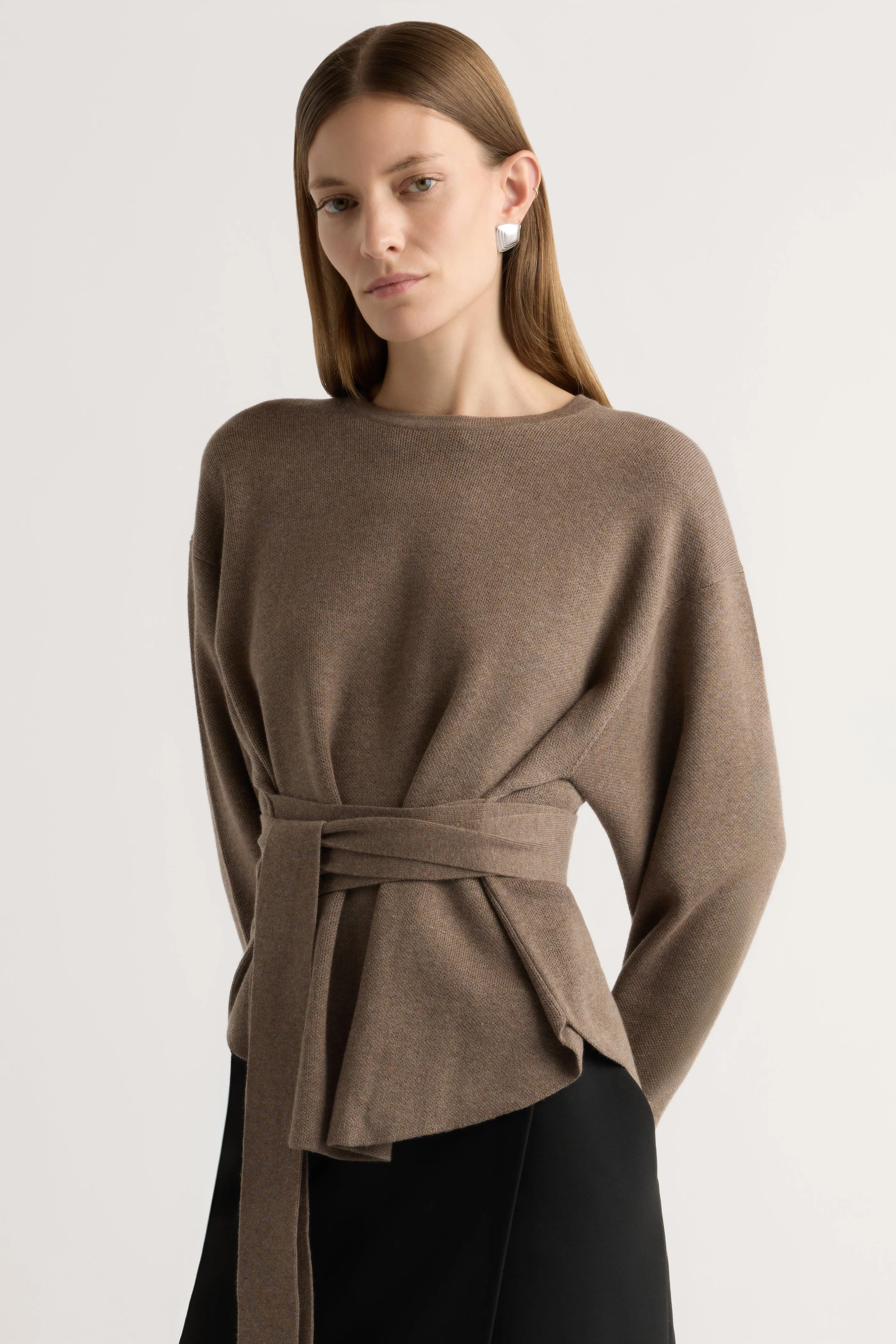 Anti Pilling Nara Tie-Front Knit Sweater