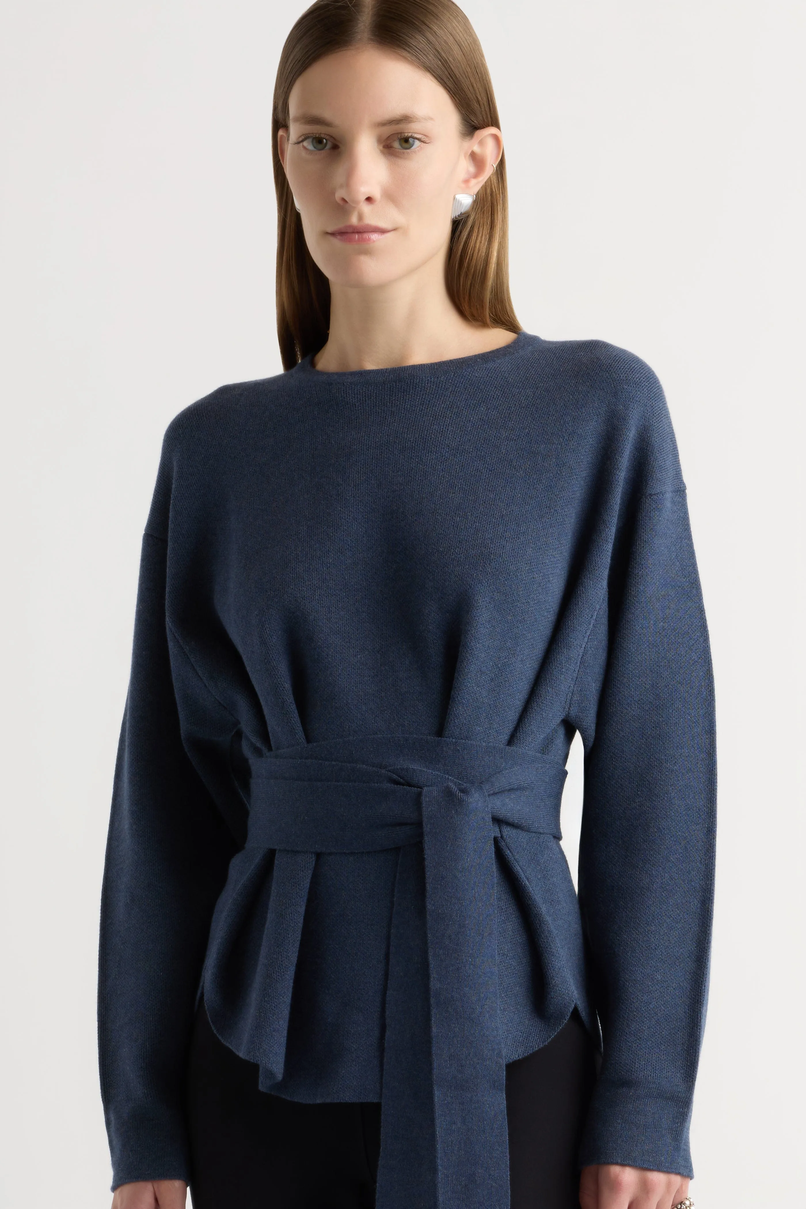 Nara Tie-Front Knit Sweater Performance Fit Wear