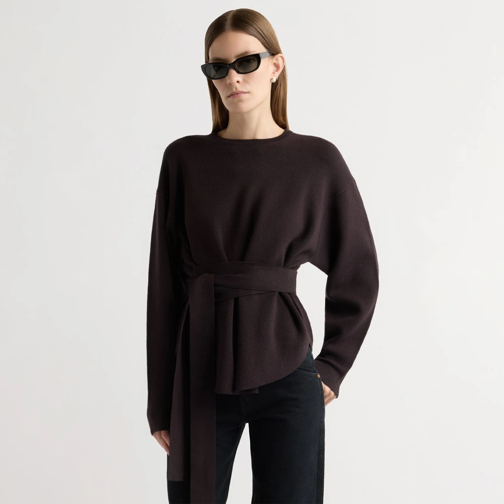 Nara Tie-Front Knit Sweater Chilly Season Wear