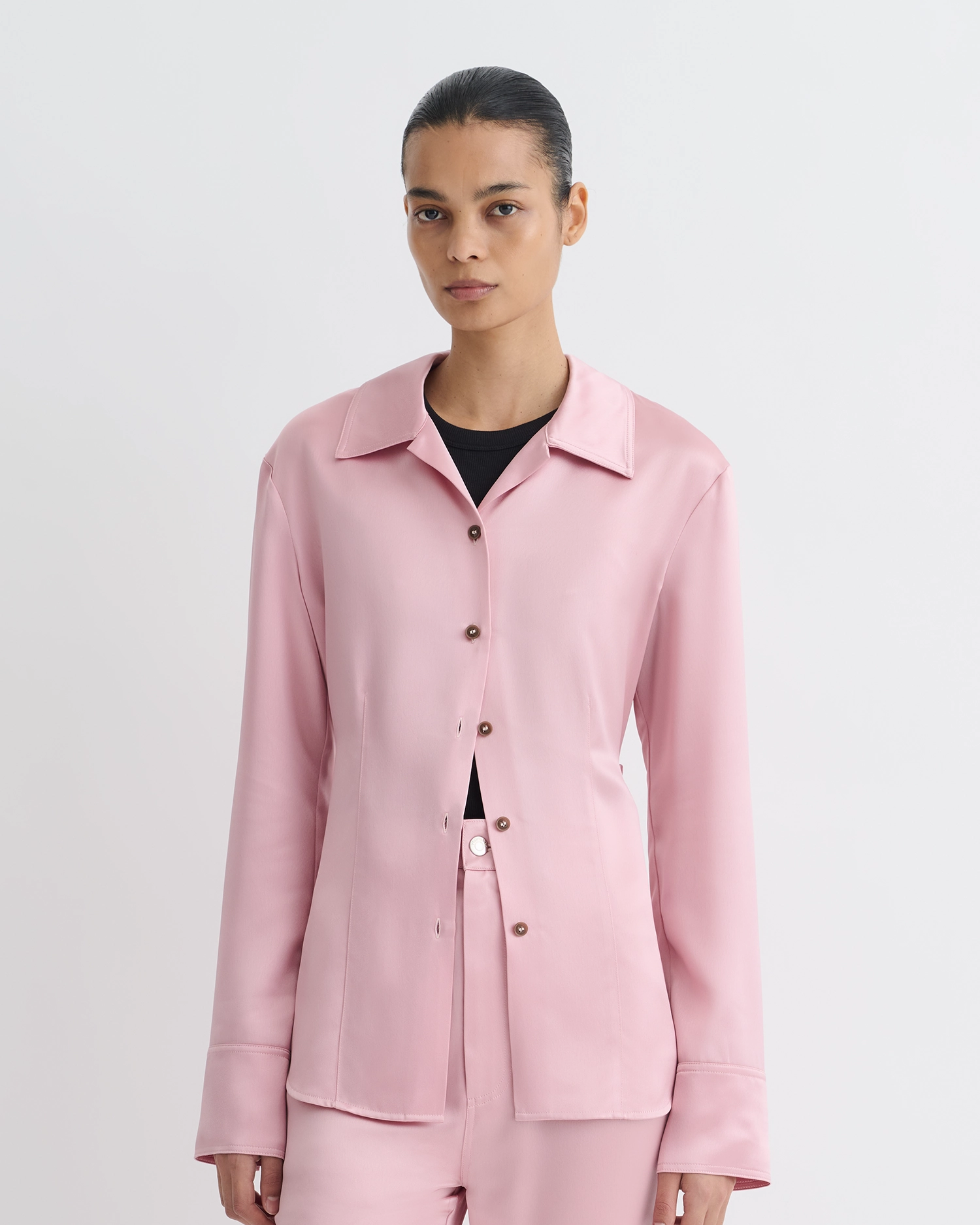 Subtle Details Nathalie - Slip Satin Shirt - Pink
