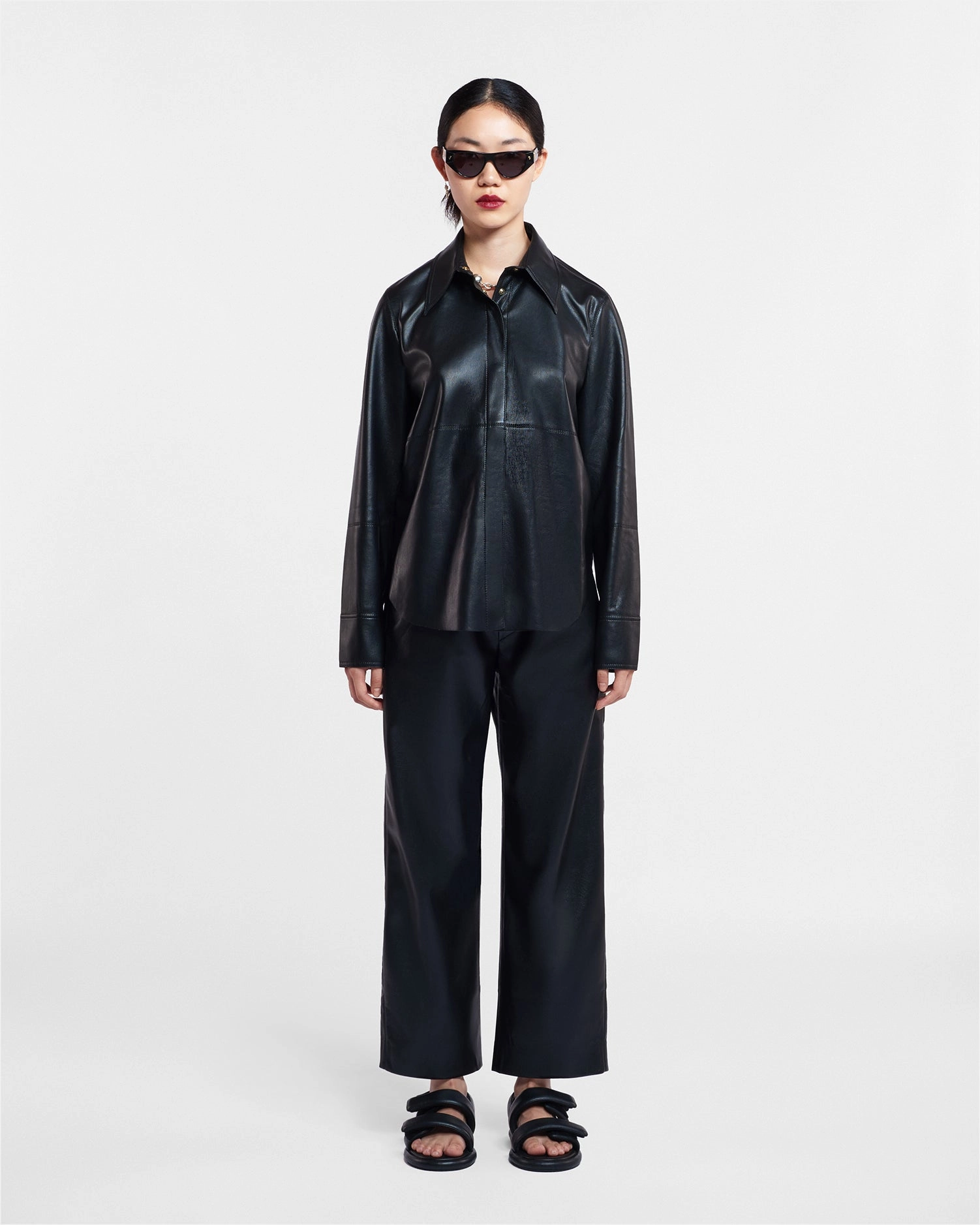 Naum - Okobor? Alt-Leather Shirt - Black Premium Pima Cotton