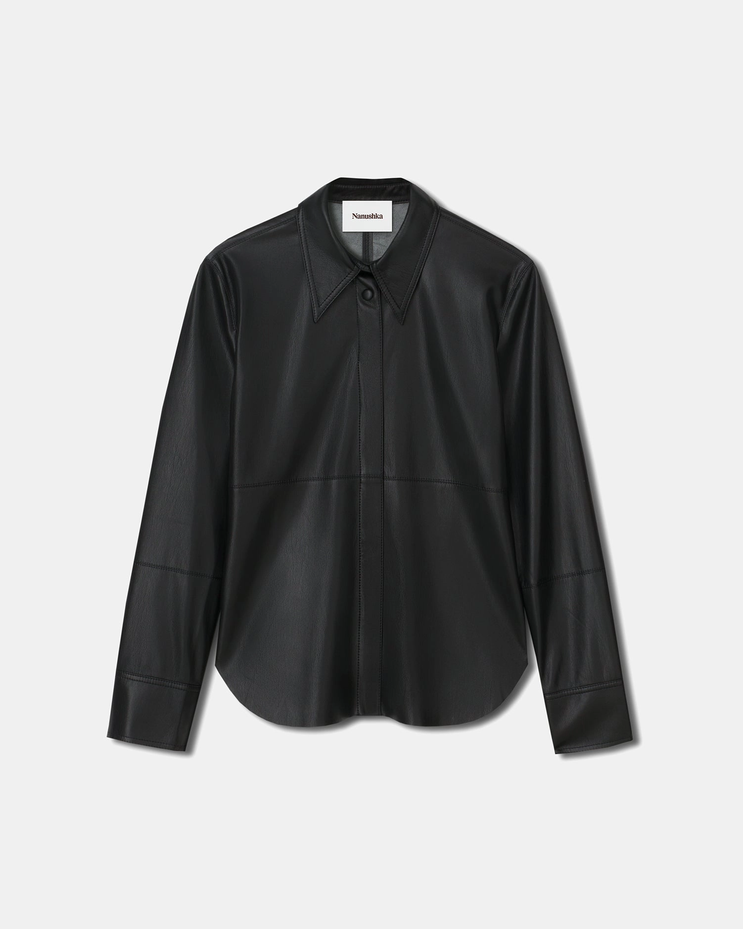 family gathering Naum - Okobor? Alt-Leather Shirt - Black
