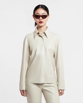 Social Meetup Winter Comfort Naum - Okobor? Alt-Leather Shirt - Creme