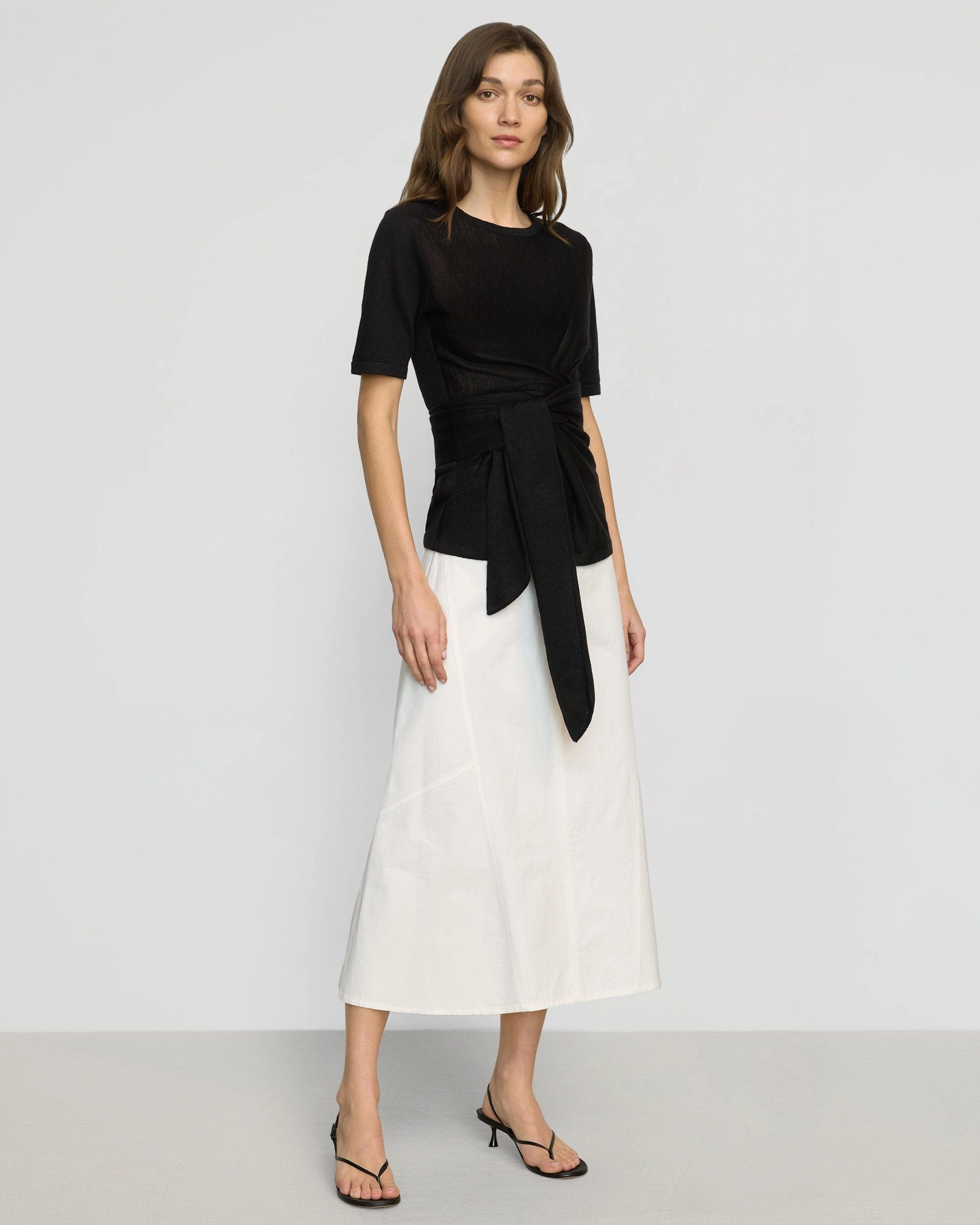 Nava Cotton Twill Flared Skirt Thermoregulating Fabric