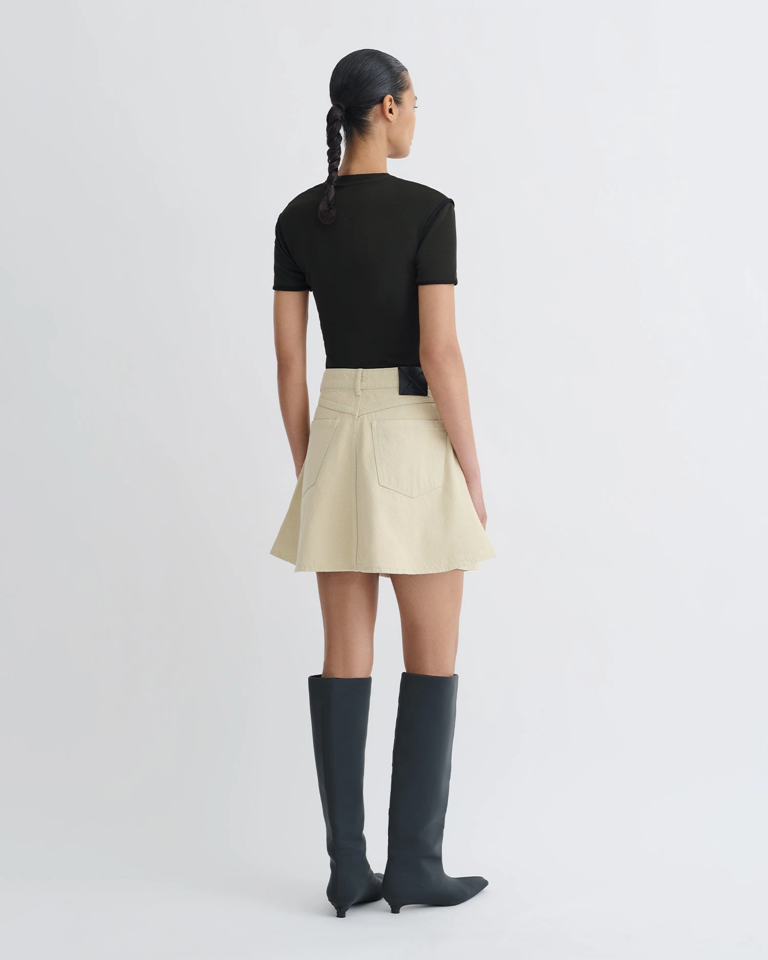 Neah - Denim Mini Skirt - Beige Light Flow