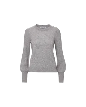 Nelia Cashmere Pullover | Button Accent Versatile Layering