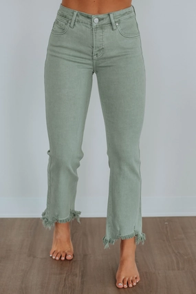 Neona Risen Jeans - Olive Comfortable Style