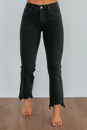 Neona Risen Jeans - Vintage Black Morning Stroll Stretch Street Fashion Casual Winter Warmth