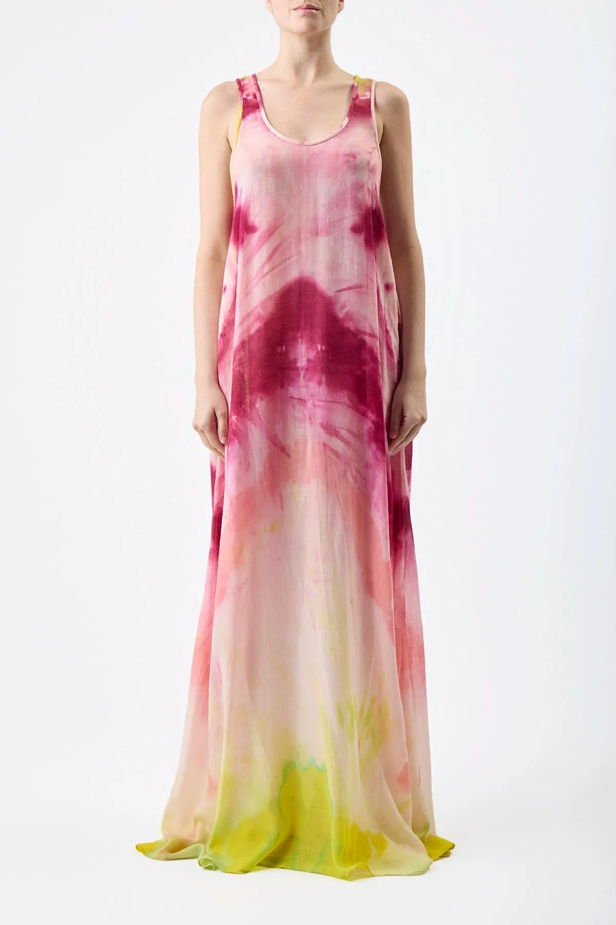 Air Layer Dream Look Niki Dress in Multi Tie Dye Cashmere
