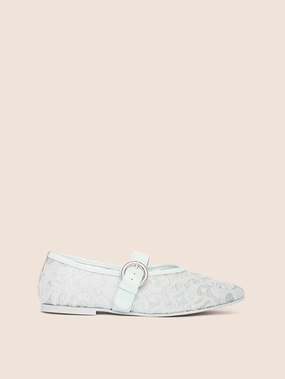 Aveiro Blue Lace Ballerina Sling Back Cushioned Walking Shoes