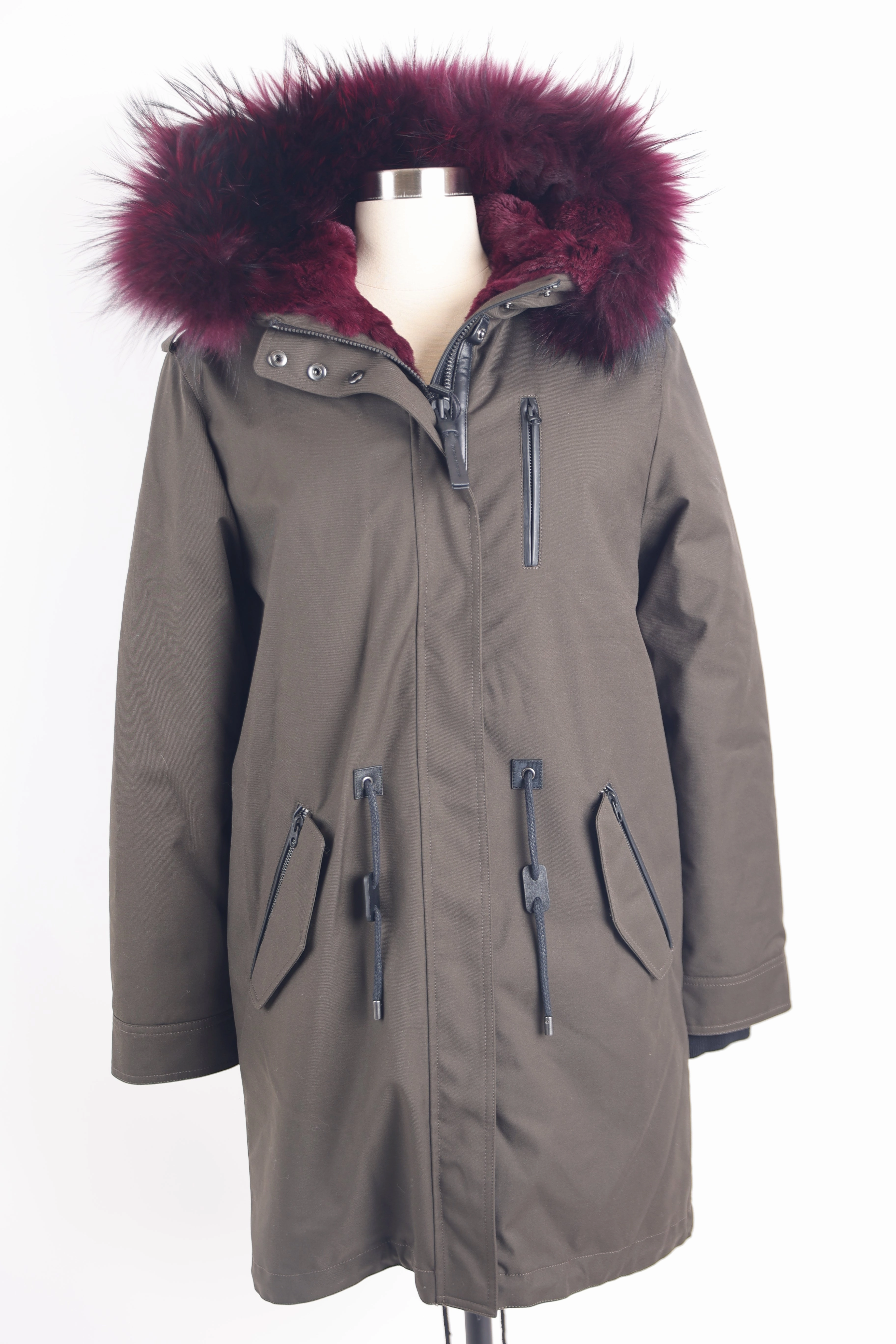 Eco Friendly Construction Fur Lined Parka