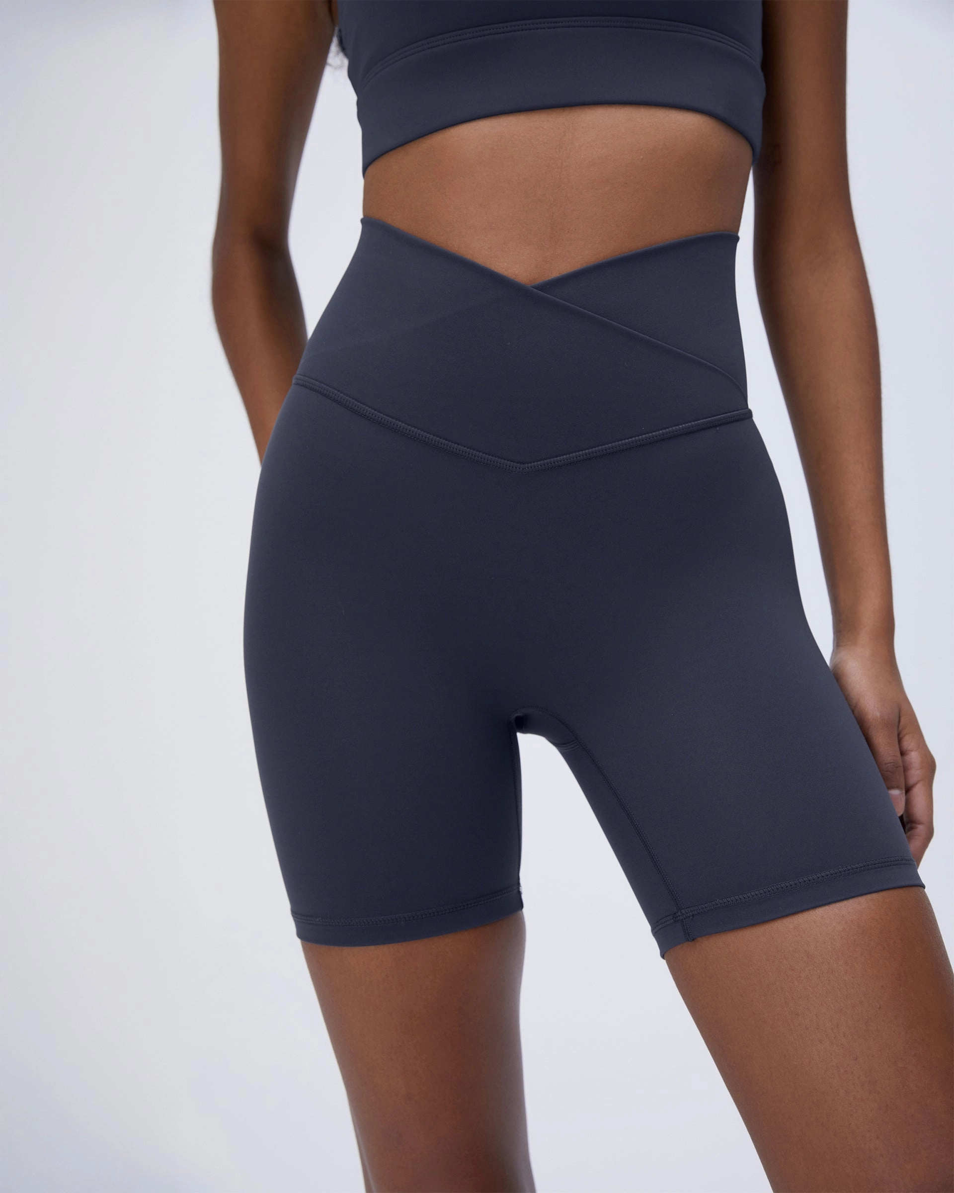 Ultimate Wrap Over Crop Shorts - Midnight Blue Outdoor Fit Quick Change Friendly