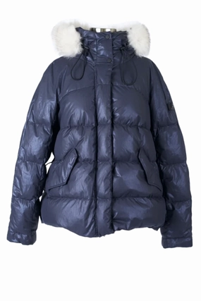 Tailored Cut Style Double Stitched Seams Quilted Puffer Jacket W/ Fur Hood