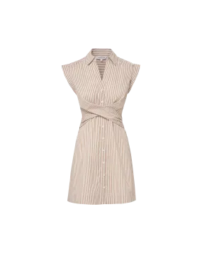 Whimsical Mood Cool Draping Nagano Mini Shirtdress