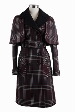 Wool Tweed Double Breasted Dress Coat Light Look
