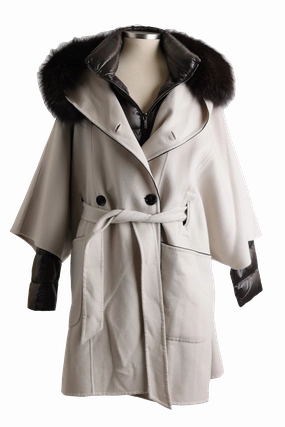 Quick Release Buckles Oslo 2 in 1 Wool/Cashmere Cape & Down Jacket Insert