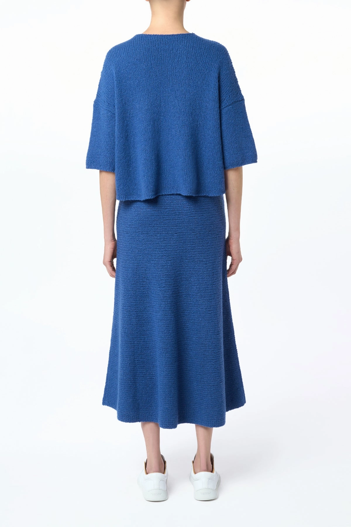 Ostara Knit Maxi Skirt in Dark Blue Denim Cashmere Simple looks