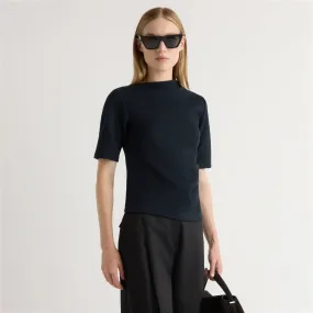 Pauline Ribbed Asymmetric-Neck Top AllDay Comfort Effortless Daywear