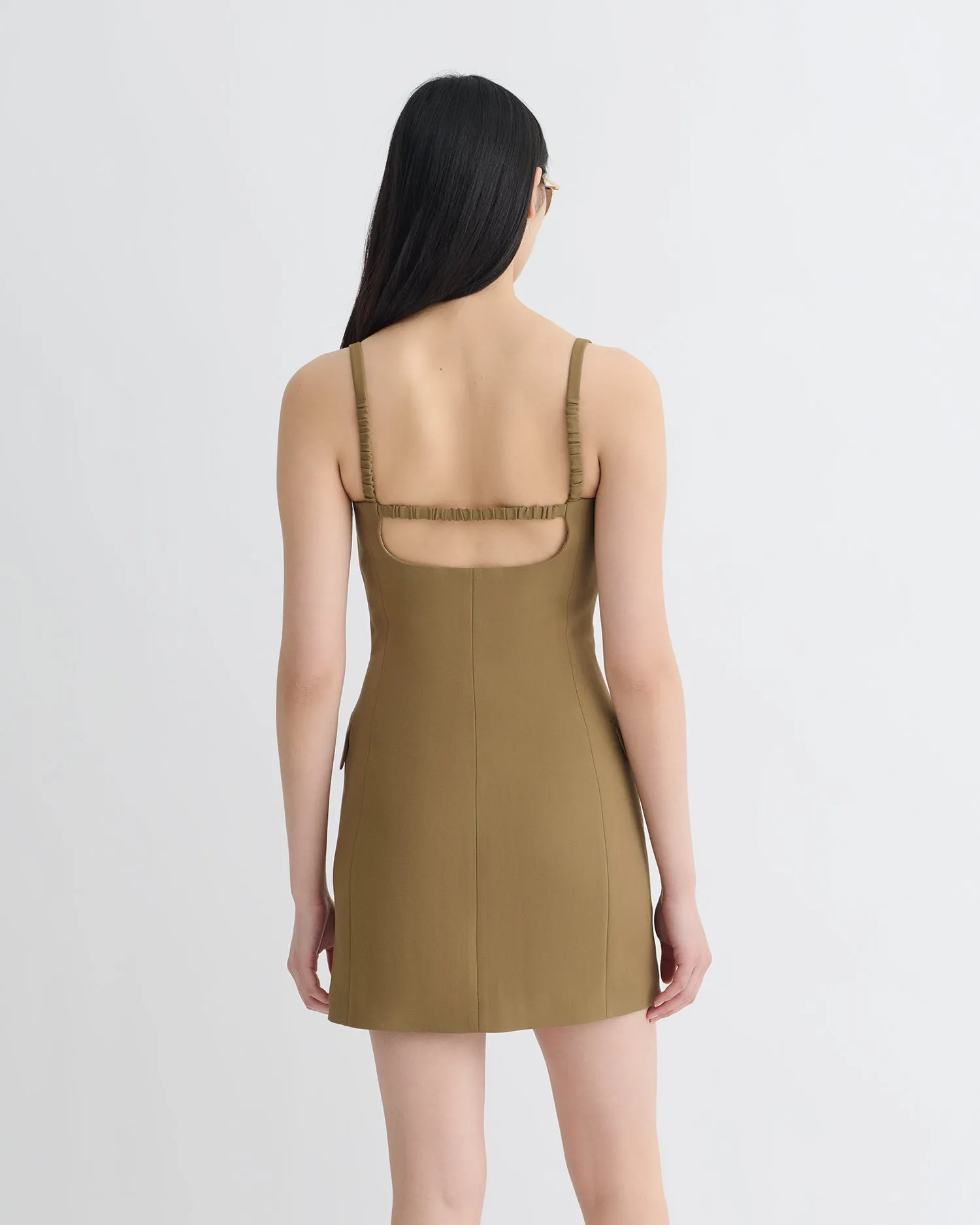 Peitho - Tailored Mini Dress - Brown Work Ready
