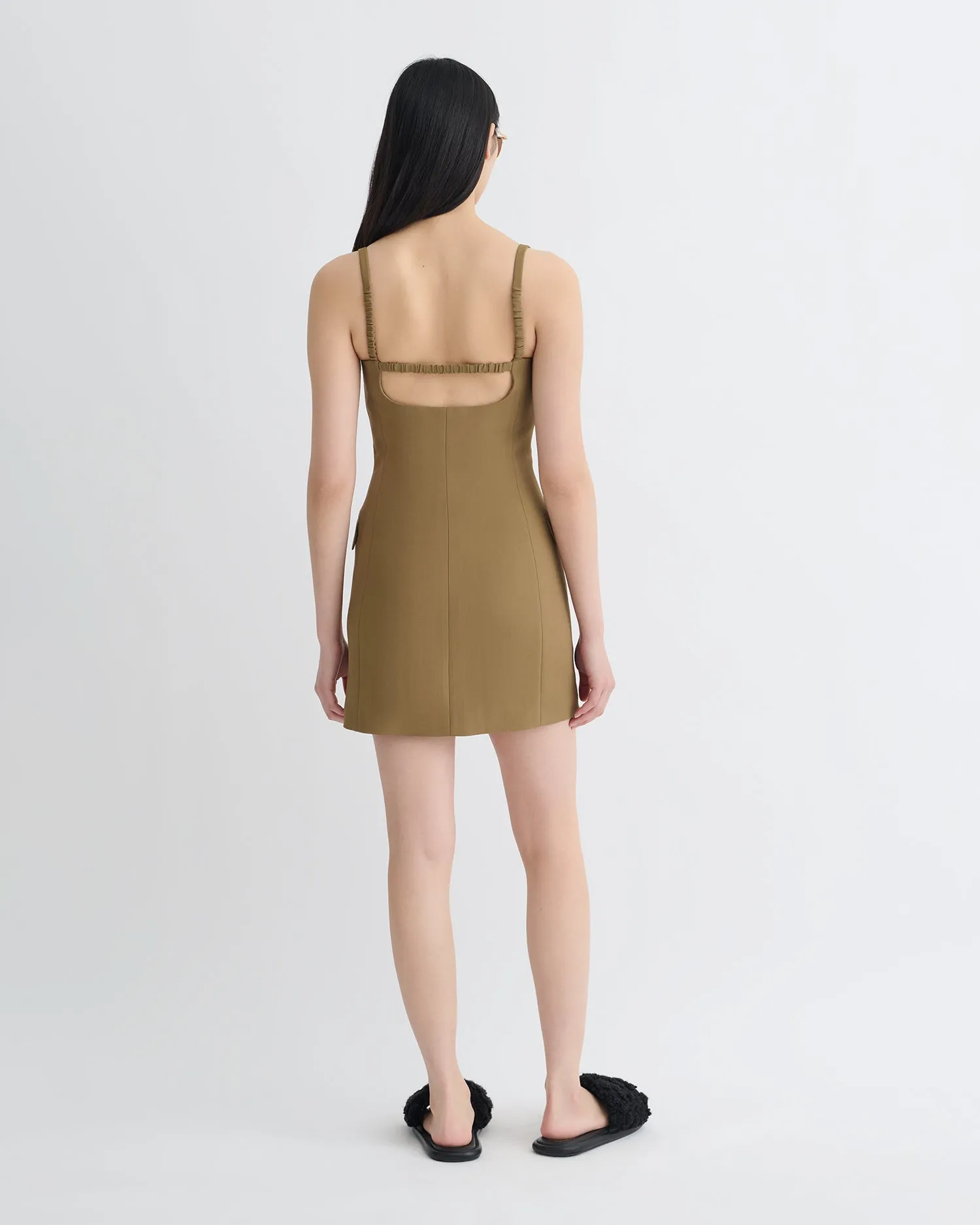 Peitho - Tailored Mini Dress - Brown Chilly Wear Comfortable texture