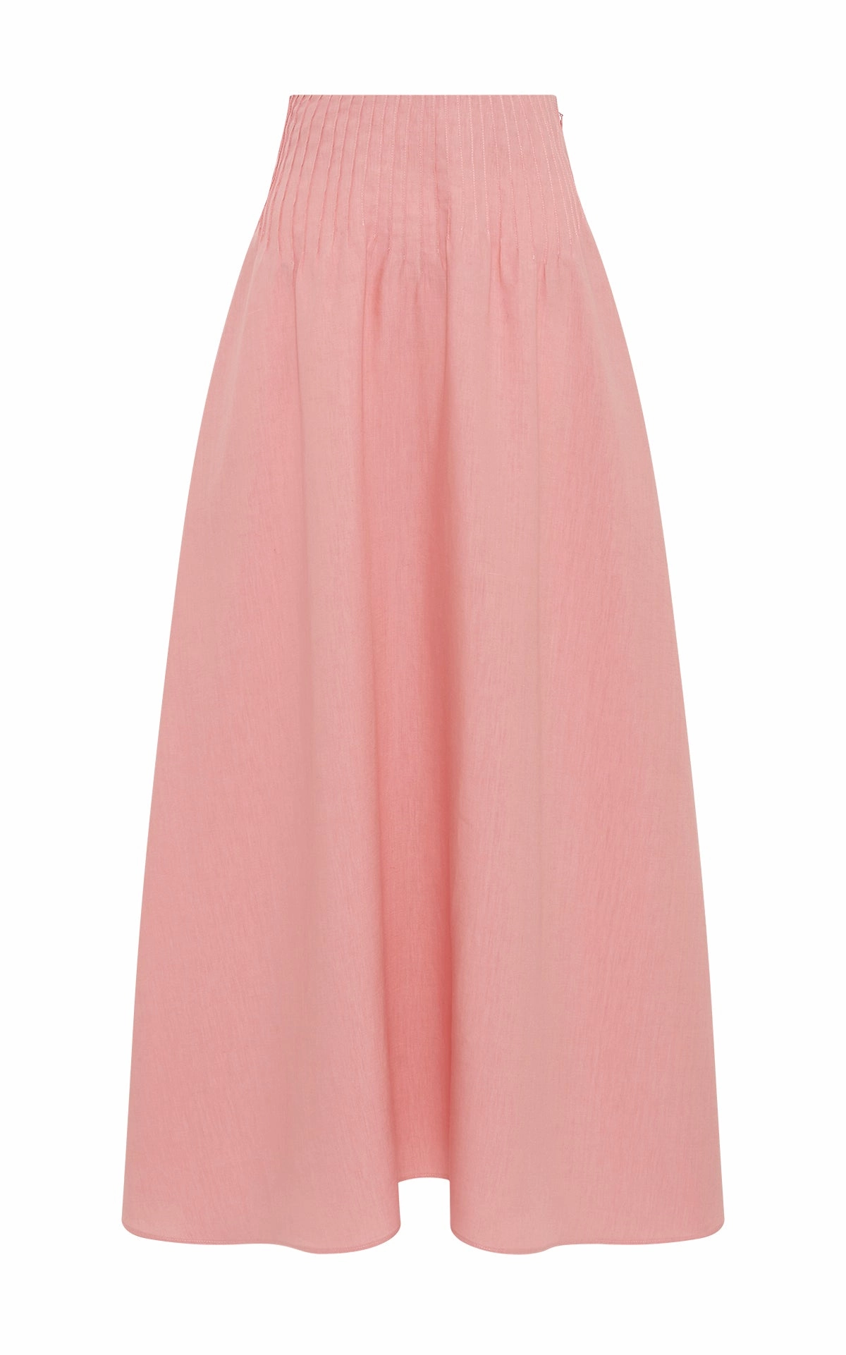Abstract Motif Penelope Midi Skirt in Rosa Aloe Linen