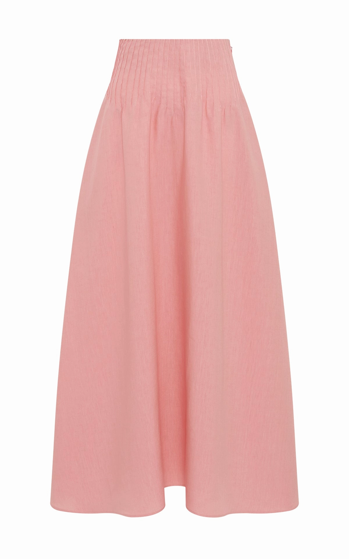 Crisp Look Penelope Midi Skirt in Rosa Aloe Linen