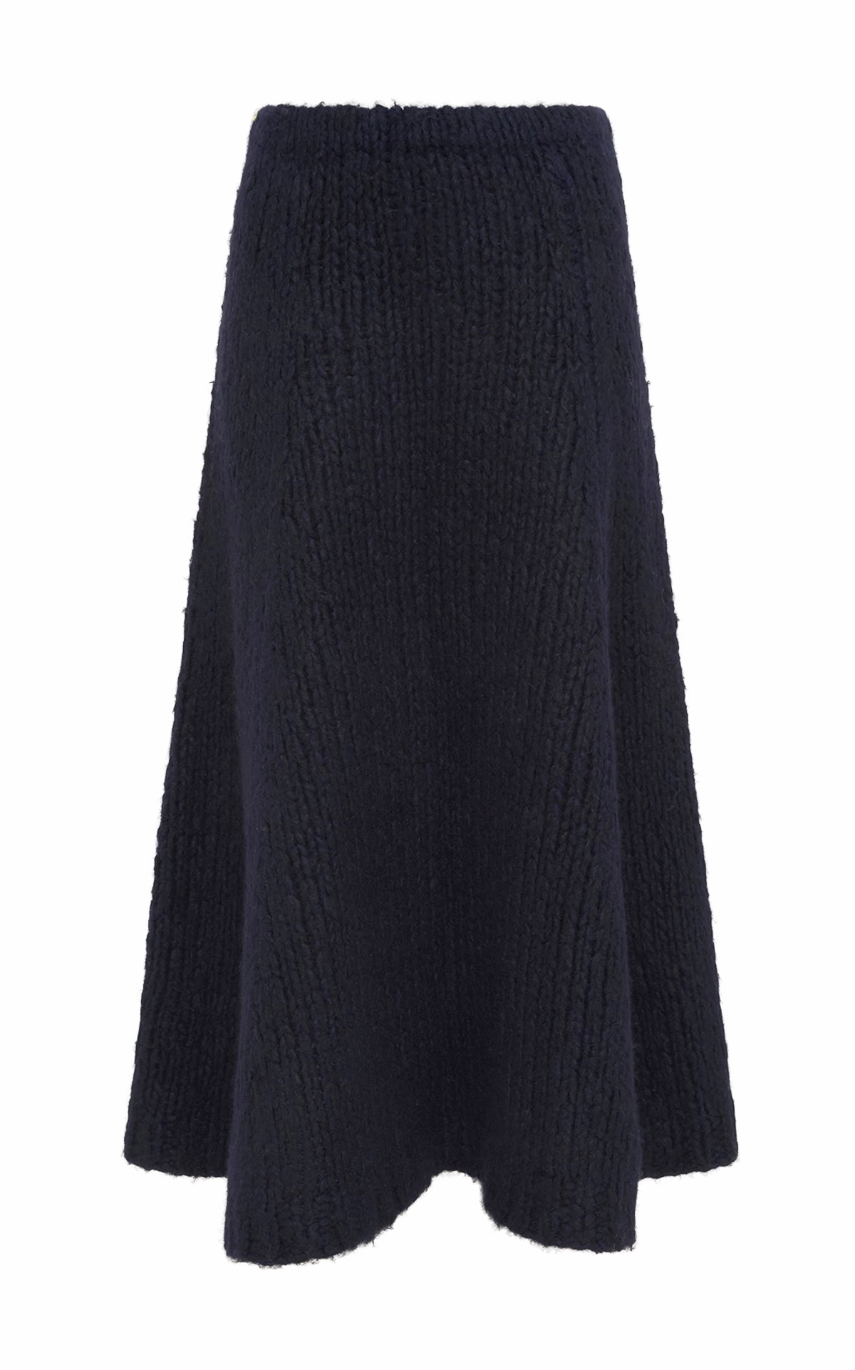 Peres Knit Midi Skirt in Dip Dye Sky Blue Welfat Cashmere Frayed Finish Heritage Craft