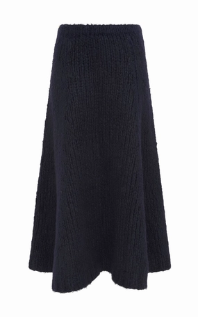 Core Collection Peres Knit Midi Skirt in Dip Dye Sky Blue Welfat Cashmere