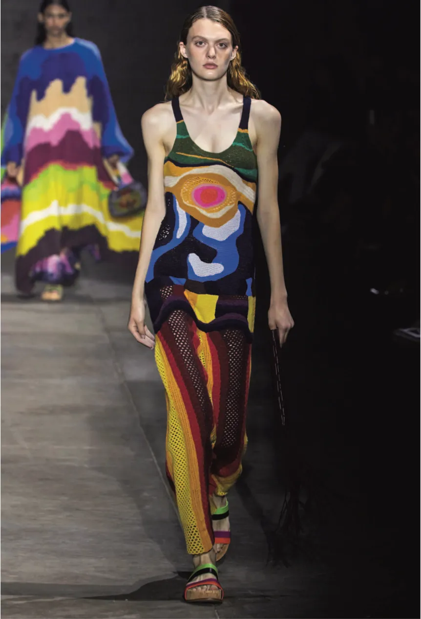 Tamra Crochet Dress in Mineral Multi Cashmere Cozy Design