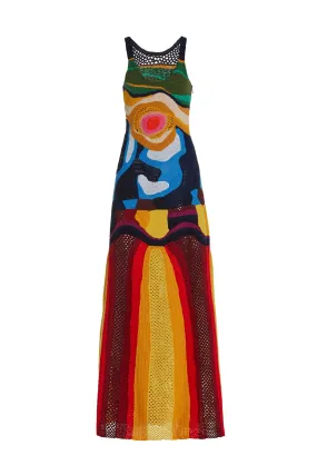 Confident Mood Tamra Crochet Dress in Mineral Multi Cashmere