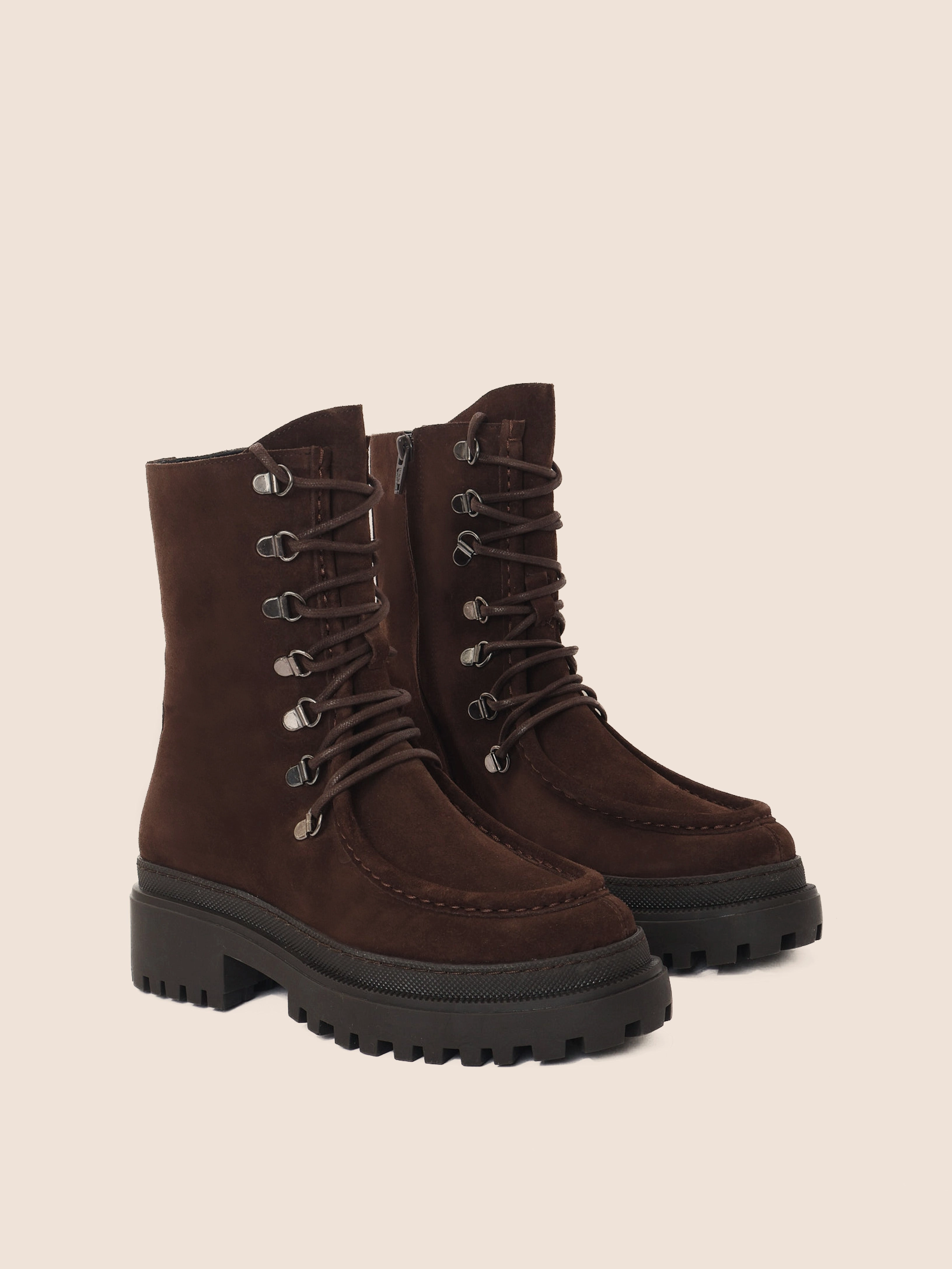 Elastic Sides Lorena Brown Suede Unlined Boot