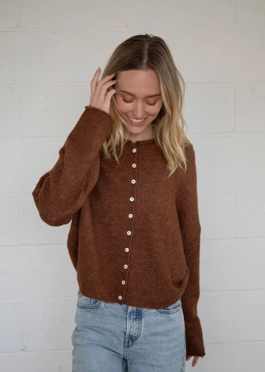Piper Cardigan - Brown Relaxed Vibe Cozy Flex Fit