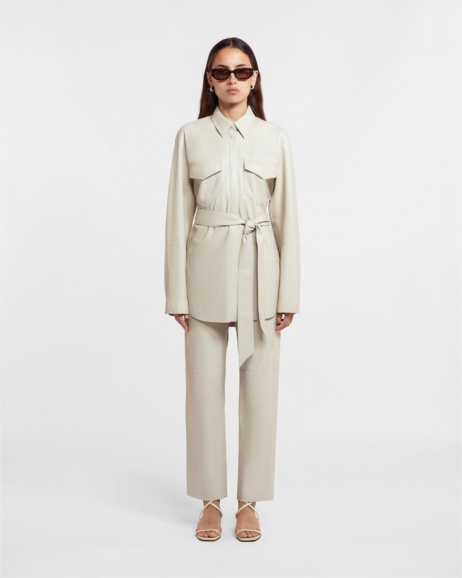 Non Chafe Seams Soft Touch Artha - Okobor? Alt-Leather Shirt - Creme