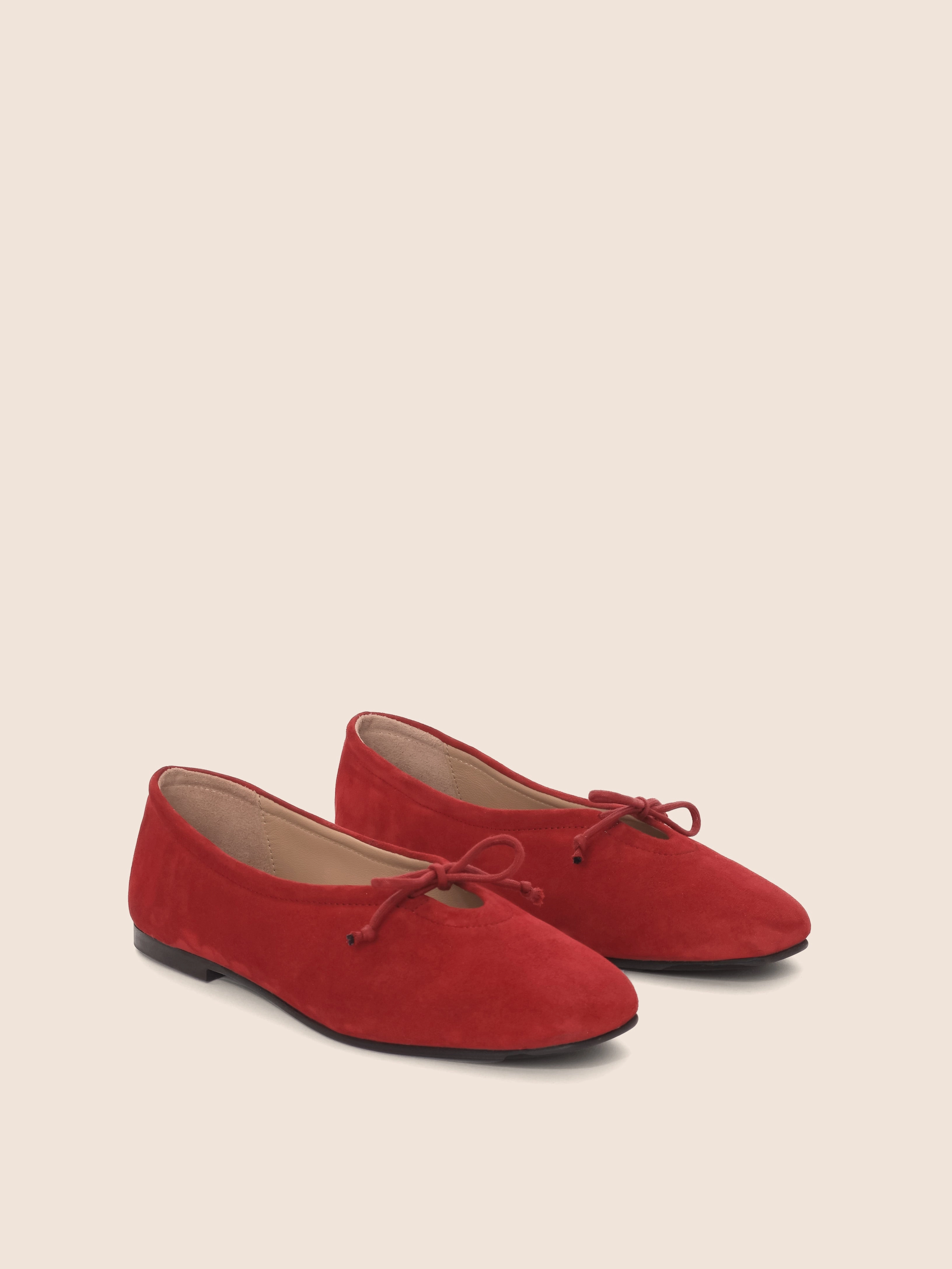 Prato Cherry Suede Ballerina Bloom Step Loafer Style