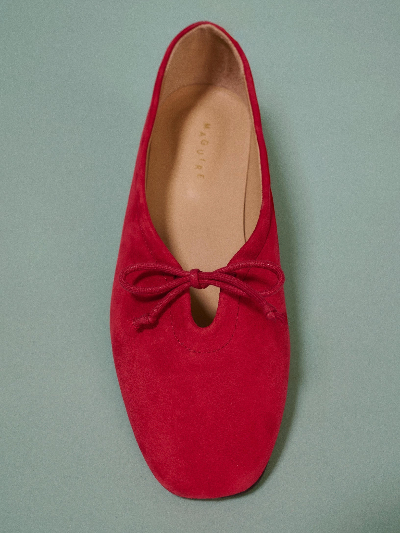 Mom Pick Comfortable Insole Prato Cherry Suede Ballerina