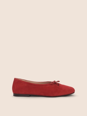 Prato Cherry Suede Ballerina Run Path