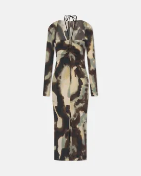 Aponi - Mesh Jersey Dress - Watercolor Sage Timeless office dress