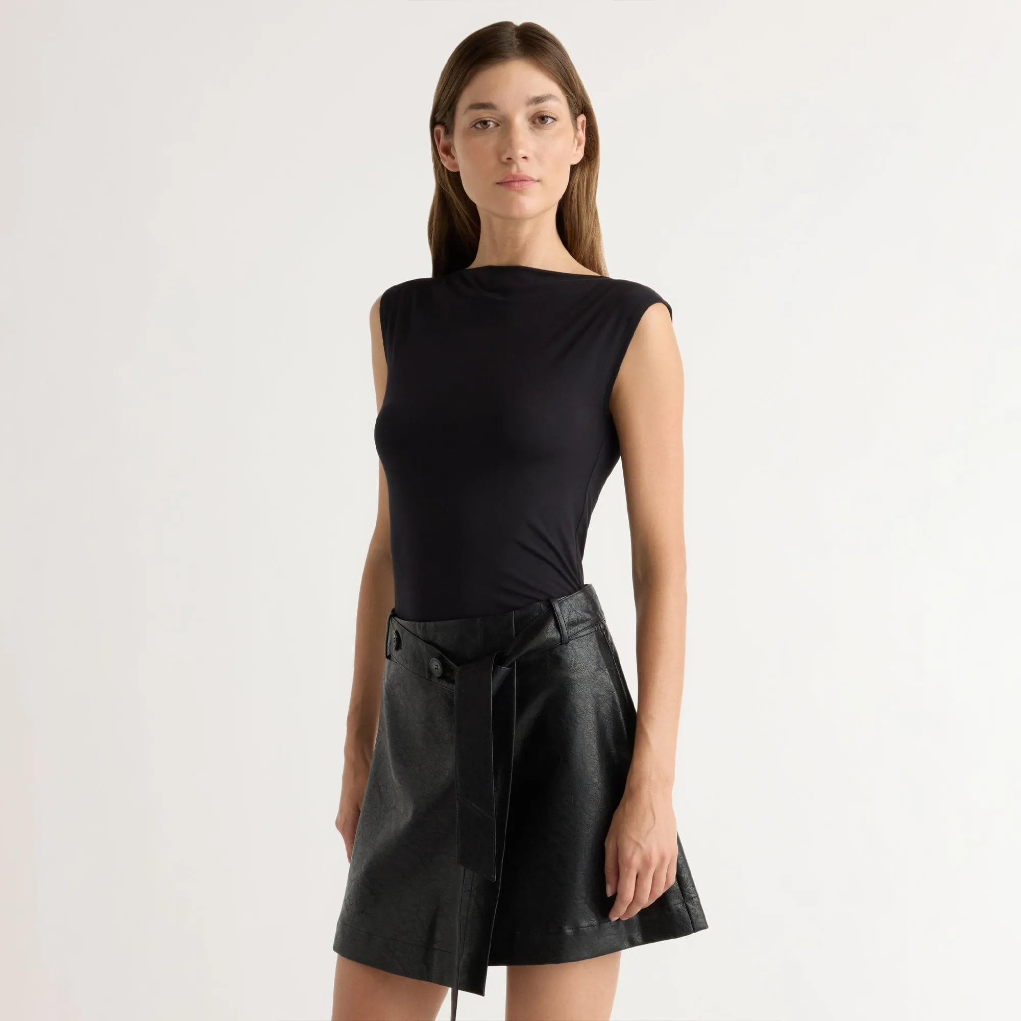 Esme Sleeveless Slit-Neck Tank Versatile and Stylish Fade Resistant Dye