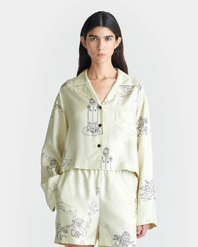 Breathable Fit Classic Look Vally - Cropped Silk Twill Shirt - Folktale