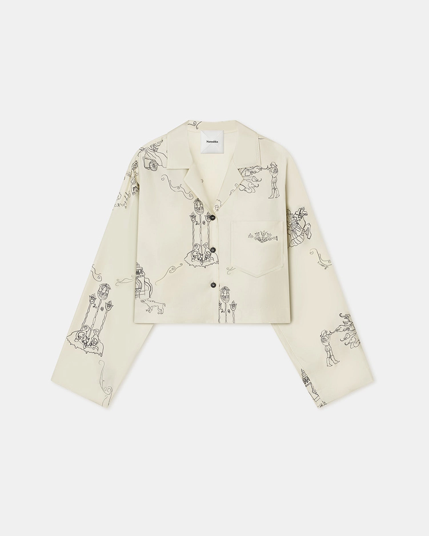 Vally - Cropped Silk Twill Shirt - Folktale Weekend Style Chic Comfort