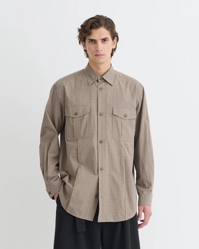 Najib - Checked Shirt - Brown/Creme Soft Comfort